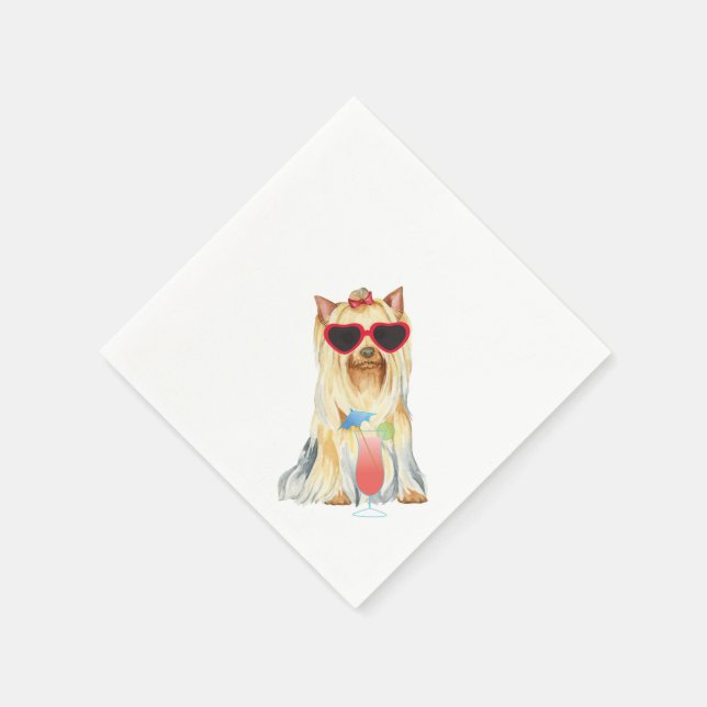 Servilleta De Papel Summer Yorkie (Borde)