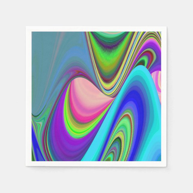 Servilleta De Papel Summerfeeling, Resumen 3D Rainbowart (Anverso)
