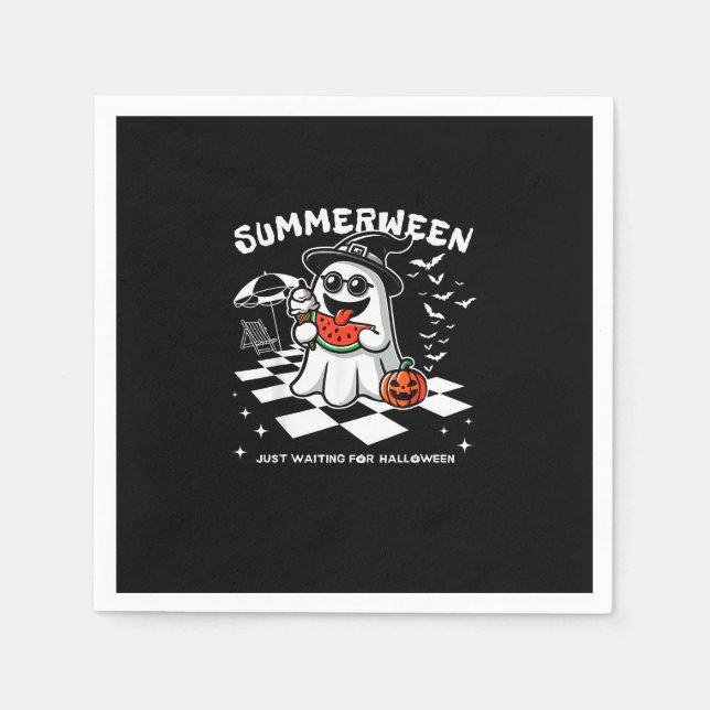 Servilleta De Papel Summerween Spooky Halloween Summer Vibes Calabaza  (Anverso)