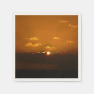 Servilleta De Papel Sun Behind Clouds I Naranja Sunset Photo