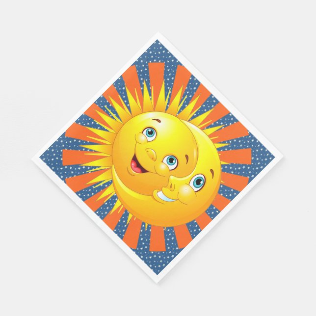Servilleta De Papel Sun Moon Stars Paper Napkins (Esquina)