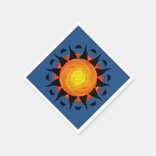 Servilleta De Papel Sun tribal en azul