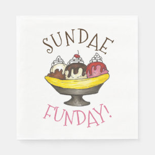 Servilleta De Papel SUNDAE FUNDAR Banana Split Ice Cream Social