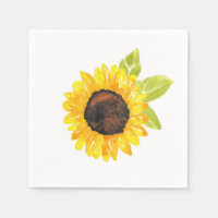 Sunflower acuarela pintada a mano