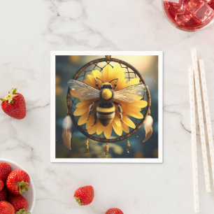 Servilleta De Papel Sunflower Bee Dreamcatcher,