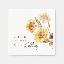 Servilleta De Papel Sunflower Boho Wildflower Moderno Ducha nupcial