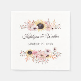 Servilleta De Papel Sunflower Bouquet Boda Personalizado Napkins