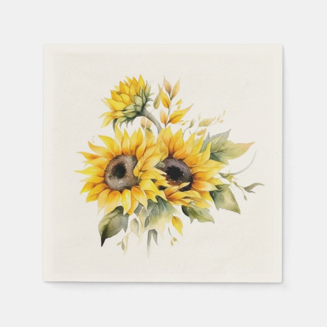 Servilleta De Papel Sunflower fresco: servilletas Bodas personalizadas (Anverso)