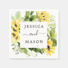 Servilleta De Papel Sunflower Garden Wedding Cocktail Napkin