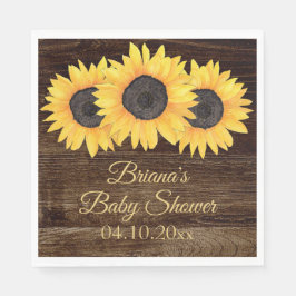 Servilleta De Papel Sunflowers Baby Shower Luncheon Napkin