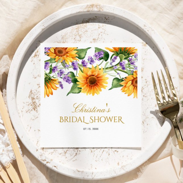 Servilleta De Papel Sunflowers & Lavender Bridal Shower (Subido por el creador)