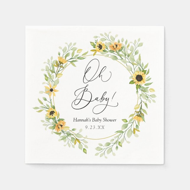 Servilleta De Papel Sunflowers Oh baby (Anverso)