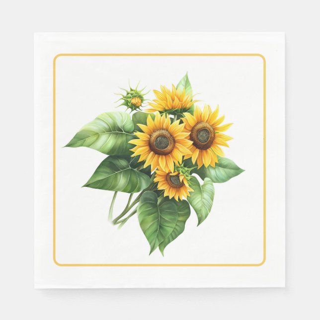 Servilleta De Papel Sunflowers Paper Napkins (Anverso)