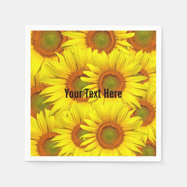 Servilleta De Papel Sunflowers Rustic Country Floral Summer Yellow (Anverso)