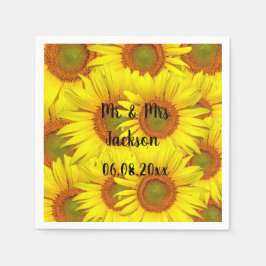 Servilleta De Papel Sunflowers Rustic Country Floral Summer Yellow