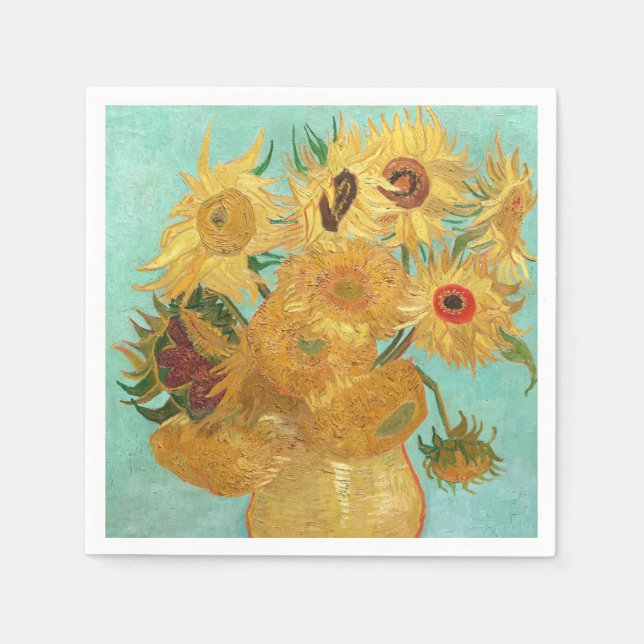 Servilleta De Papel Sunflowers Vincent van Gogh (Anverso)