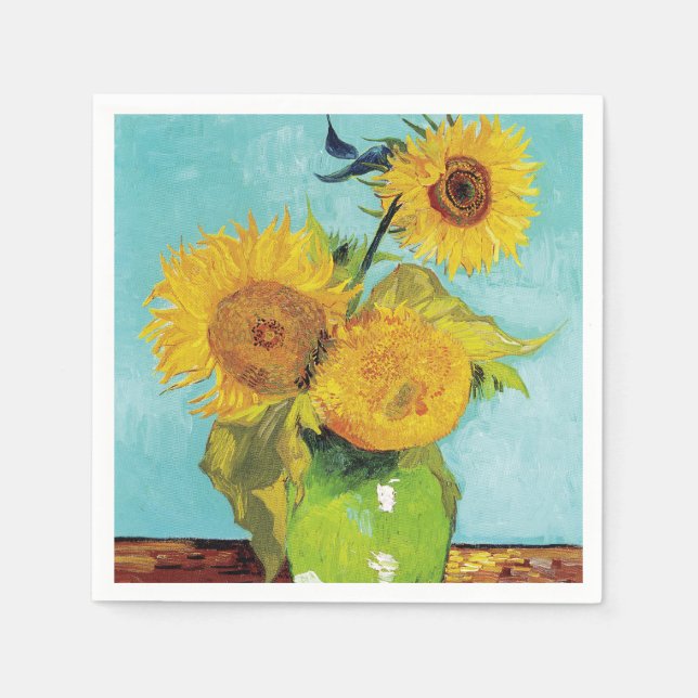Servilleta De Papel Sunflowers Vincent van Gogh (Anverso)