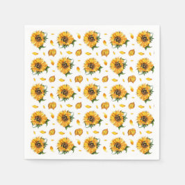Servilleta De Papel Sunflowers y Autumn Leaves