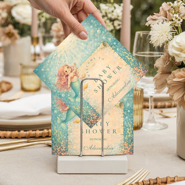Servilleta De Papel Sunlit Mermaid Reef Baby Shower (Subido por el creador)