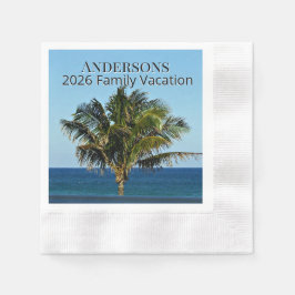 Servilleta De Papel Sunlit Palm Outlook | Family Name & Trip Year