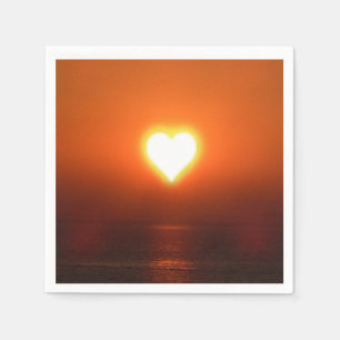 Servilleta De Papel Sunny Heart & Sea & Sunset Paper Napkin
