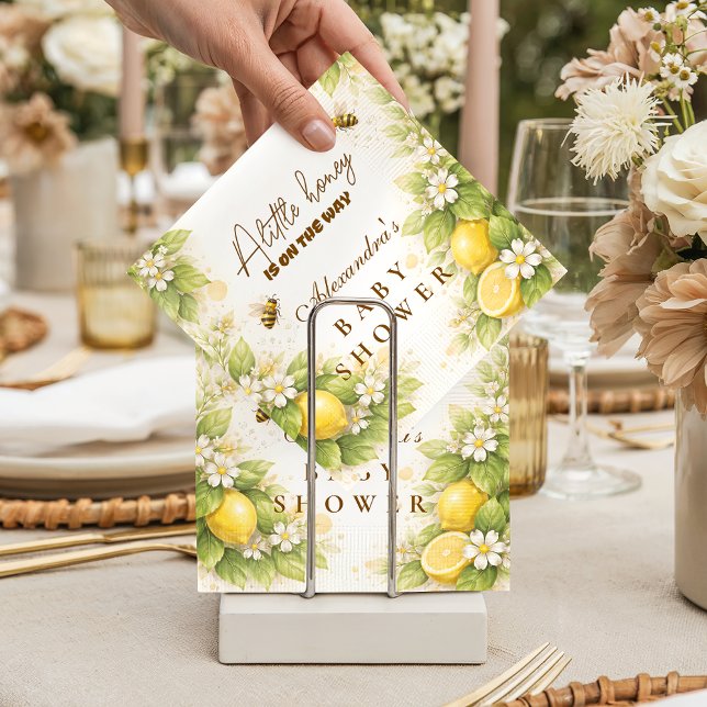 Servilleta De Papel Sunny Lemon Honey Bee Baby Shower (Subido por el creador)