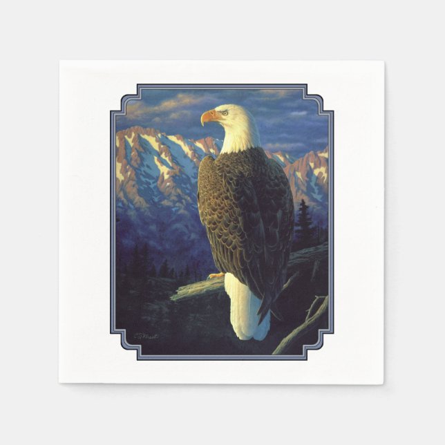 Servilleta De Papel Sunrise American Bald Eagle Mountain (Anverso)