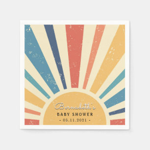 Servilleta De Papel Sunrise Vintage I Retro Sun I Boho Sunshine