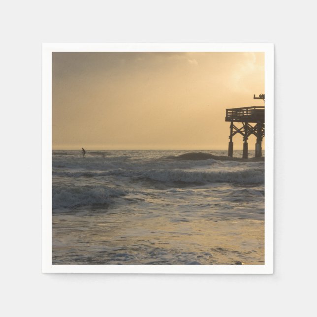 Servilleta De Papel Sunrise y Paddleboarding (Anverso)