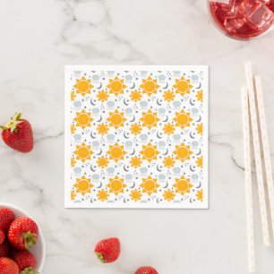 Servilleta De Papel Suns, lunas y nubes kawaii
