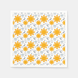 Servilleta De Papel Suns, lunas y nubes kawaii
