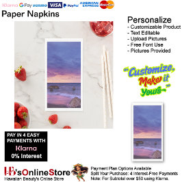 Servilleta De Papel Sunset Beach Guest Towel Paper Napkins 13