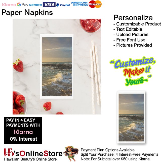 Servilleta De Papel Sunset Beach Guest Towel Paper Napkins 22 (Sunset Beach Tables Kitchen Restaurant Decor Paper Guest Towels 22.)