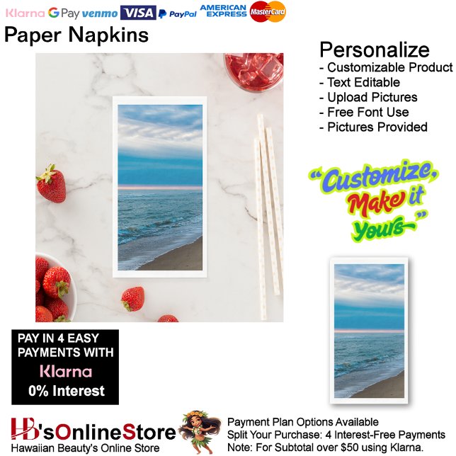 Servilleta De Papel Sunset Beach Guest Towel Paper Napkins 23 (Sunset Beach Tables Kitchen Restaurant Decor Paper Guest Towels 23.)