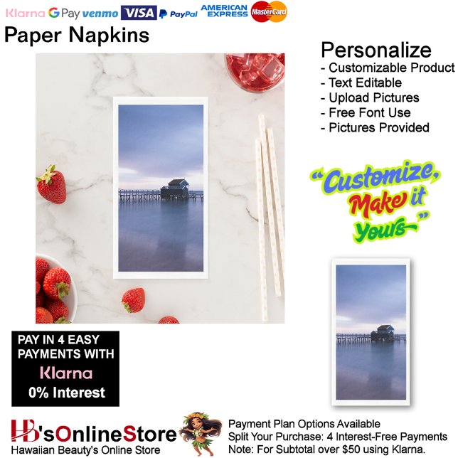Servilleta De Papel Sunset Beach Guest Towel Paper Napkins 30 (Sunset Beach Tables Kitchen Restaurant Decor Paper Guest Towels 30.)