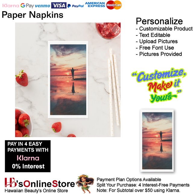 Servilleta De Papel Sunset Beach Guest Towel Paper Napkins 34 (Sunset Beach Tables Kitchen Restaurant Decor Paper Guest Towels 34.)