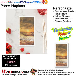 Servilleta De Papel Sunset Beach Guest Towel Paper Napkins 43