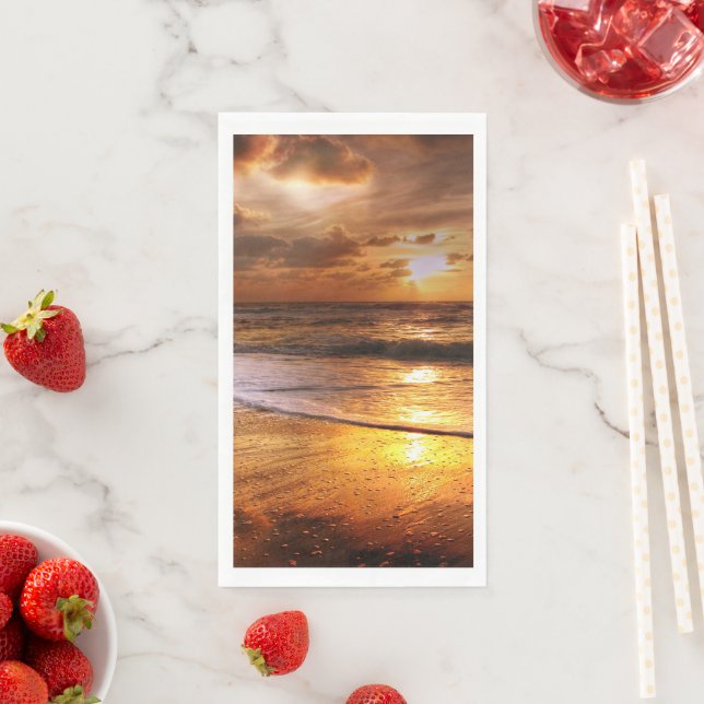 Servilleta De Papel Sunset Beach Guest Towel Paper Napkins 44 (In situ)