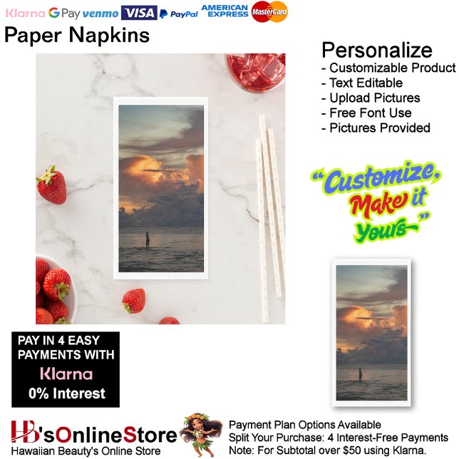 Servilleta De Papel Sunset Beach Guest Towel Paper Napkins 47 (Sunset Beach Tables Kitchen Restaurant Decor Paper Guest Towels 47.)