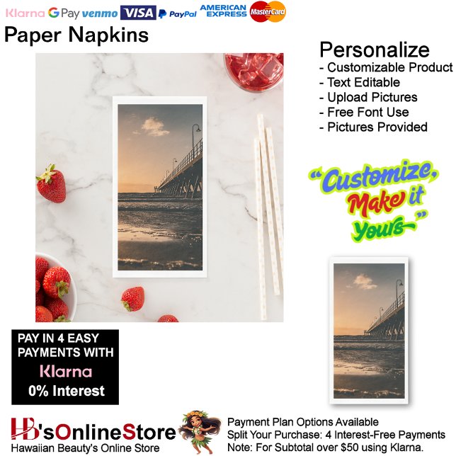 Servilleta De Papel Sunset Beach Guest Towel Paper Napkins 51 (Sunset Beach Tables Kitchen Restaurant Decor Paper Guest Towels 51.)
