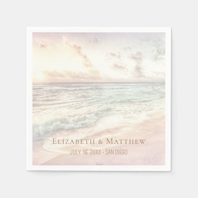 Servilleta De Papel Sunset Beach Wedding | Seaside Wedding (Anverso)