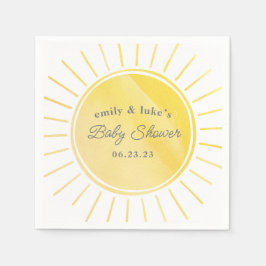 Servilleta De Papel Sunshine Baby Shower Género Neutral acuarela
