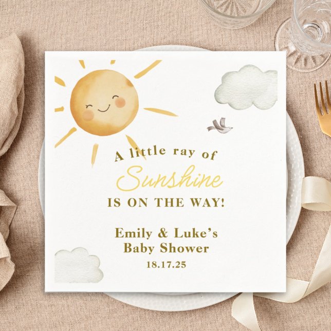 Servilleta De Papel Sunshine Boho Sun Gender-Neutral Baby Shower (Subido por el creador)
