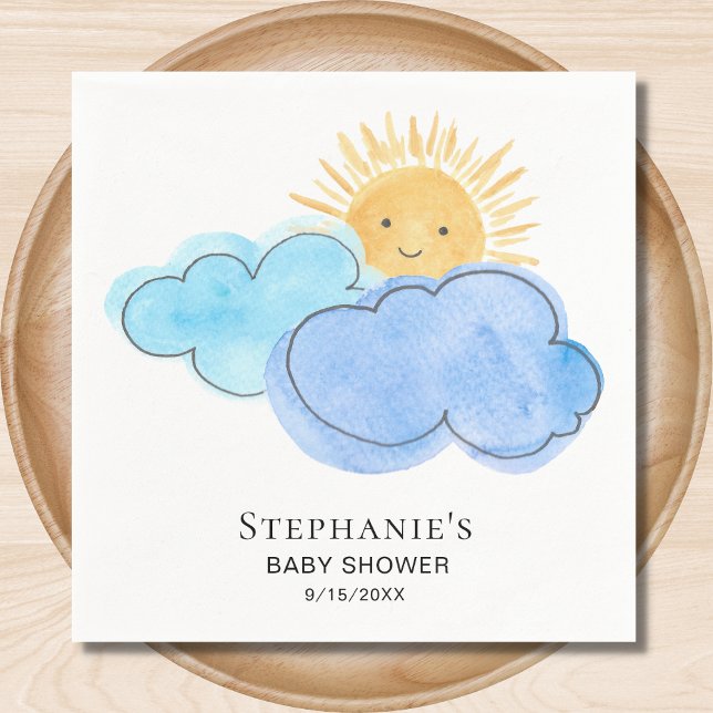 Servilleta De Papel Sunshine Clouds Blue Boy Baby Shower (Subido por el creador)