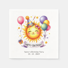 Servilleta De Papel Sunshine Custom Name Happy Birday Paper