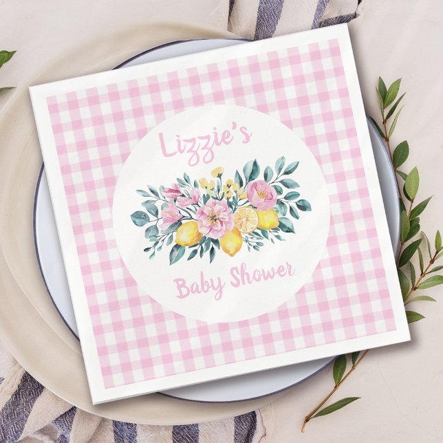 Servilleta De Papel Sunshine Fun y Lemonade Floral Baby Shower (Subido por el creador)