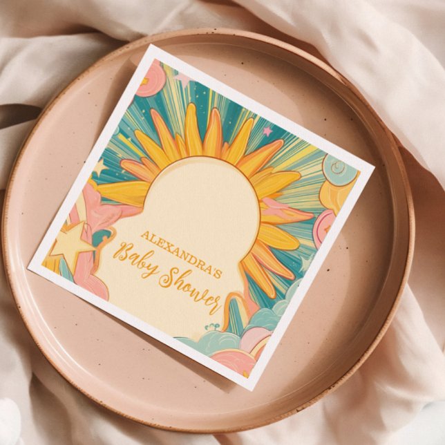 Servilleta De Papel Sunshine Here Come The Son Baby Shower (Subido por el creador)