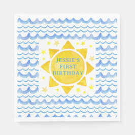 Servilleta De Papel Sunshine Ocean & Stars Napkins de cumpleaños - 1er