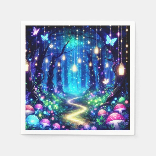 Servilleta De Papel Sunsy Elegant Enchanted Forest Baby Shower (Anverso)
