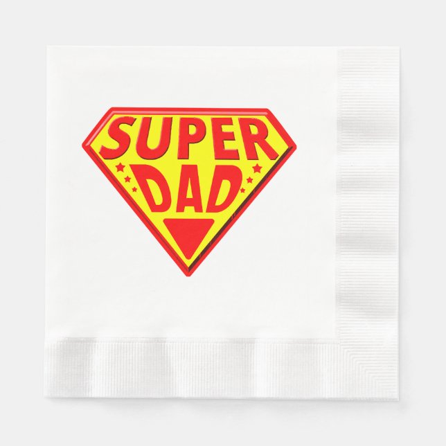 Servilleta De Papel Super Dad - Feliz Día de los Padres (Anverso)